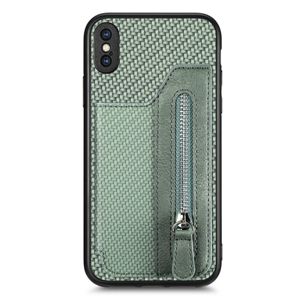 Carbon Fiber Horizontal Flip Zipper Wallet Phone Case, For iPhone XR, For iPhone XS Max, For iPhone SE 2022 / 2020 / 7 / 8, For iPhone 7 Plus / 8 Plus