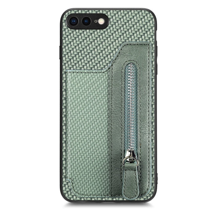 Carbon Fiber Horizontal Flip Zipper Wallet Phone Case, For iPhone XR, For iPhone XS Max, For iPhone SE 2022 / 2020 / 7 / 8, For iPhone 7 Plus / 8 Plus