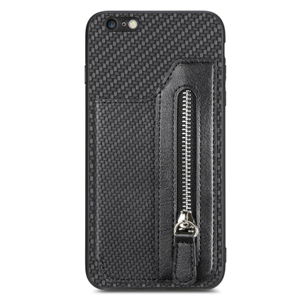 Carbon Fiber Horizontal Flip Zipper Wallet Phone Case, For iPhone 6 / 6s, For iPhone 6 Plus / 6s Plus