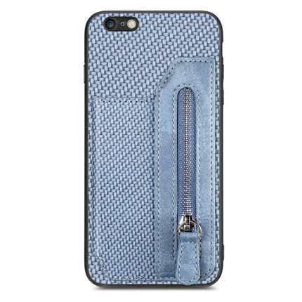 Carbon Fiber Horizontal Flip Zipper Wallet Phone Case, For iPhone 6 / 6s, For iPhone 6 Plus / 6s Plus
