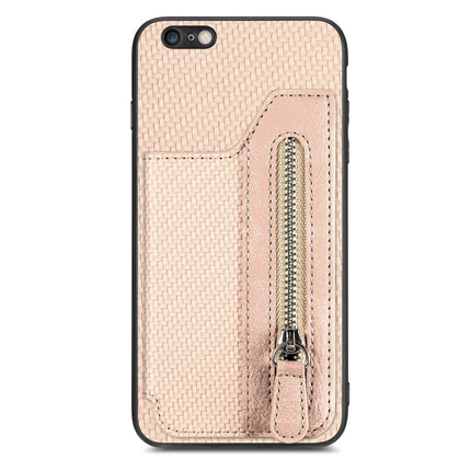 Carbon Fiber Horizontal Flip Zipper Wallet Phone Case, For iPhone 6 / 6s, For iPhone 6 Plus / 6s Plus