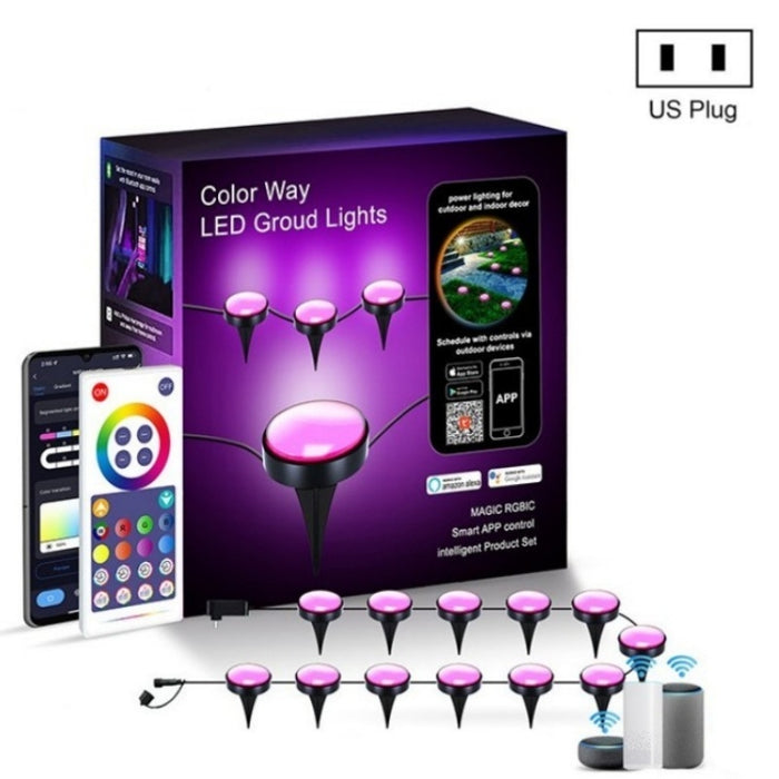 CP01 Outdoor WIFI Smart APP Control Garden Lamp Music Sync Outdoor Ground Lights, US Plug, EU Plug