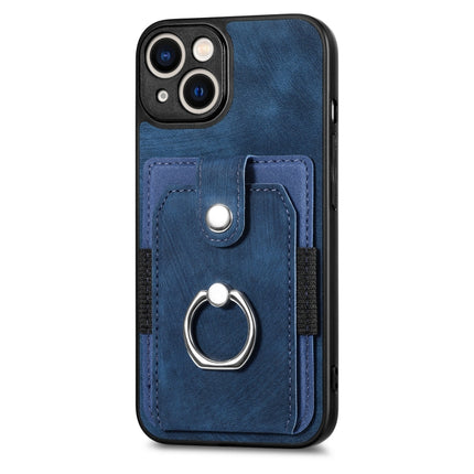 Retro Skin-feel Ring Card Wallet Phone Case, For iPhone 14, For iPhone 14 Plus, For iPhone 14 Pro, For iPhone 14 Pro Max