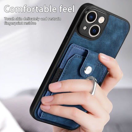 Retro Skin-feel Ring Card Wallet Phone Case, For iPhone 14, For iPhone 14 Plus, For iPhone 14 Pro, For iPhone 14 Pro Max