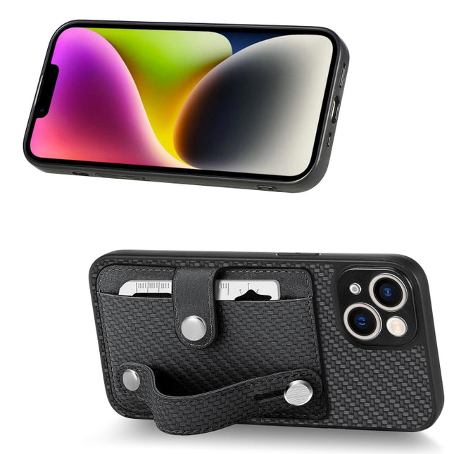 Wristband Kickstand Card Wallet Back Cover Phone Case with Tool Knife, For iPhone 14, For iPhone 14 Pro, For iPhone 14 Plus, For iPhone 14 Pro Max
