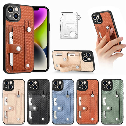 Wristband Kickstand Card Wallet Back Cover Phone Case with Tool Knife, For iPhone 14, For iPhone 14 Pro, For iPhone 14 Plus, For iPhone 14 Pro Max