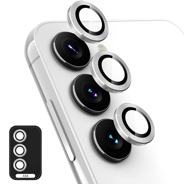 For Samsung Galaxy A54 ENKAY Hat-Prince 9H Rear Camera Lens Aluminium Alloy Ring Tempered Glass Film, For Samsung Galaxy A54