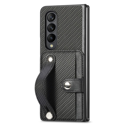 Wristband Kickstand Card Wallet Back Cover Phone Case, For Samsung Galaxy Z Fold4, For Samsung Galaxy Z Fold3, For Samsung Galaxy Z Fold2, For Samsung Galaxy Z Flip4