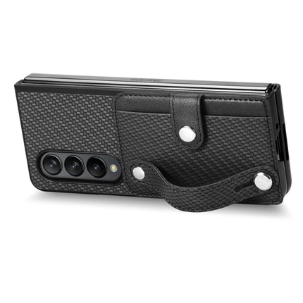 Wristband Kickstand Card Wallet Back Cover Phone Case, For Samsung Galaxy Z Fold4, For Samsung Galaxy Z Fold3, For Samsung Galaxy Z Fold2, For Samsung Galaxy Z Flip4