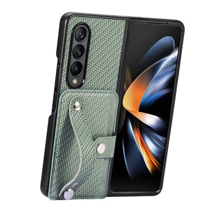 Wristband Kickstand Card Wallet Back Cover Phone Case, For Samsung Galaxy Z Fold4, For Samsung Galaxy Z Fold3, For Samsung Galaxy Z Fold2, For Samsung Galaxy Z Flip4