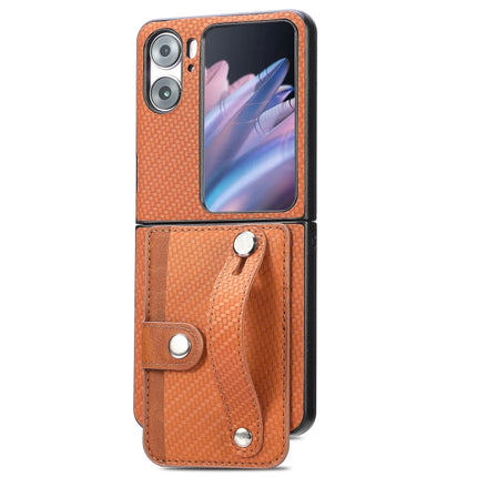 Wristband Kickstand Card Wallet Back Cover Phone Case, For Samsung Galaxy Z Flip3 5G, For Samsung Galaxy Z Flip 5G, For OPPO Find N2 Flip