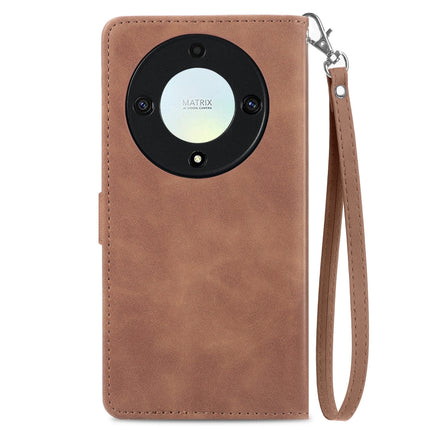 Embossed Flower Zipper Leather Phone Case, For Honor Magic5 Lite, For Honor X40, For Honor X9a