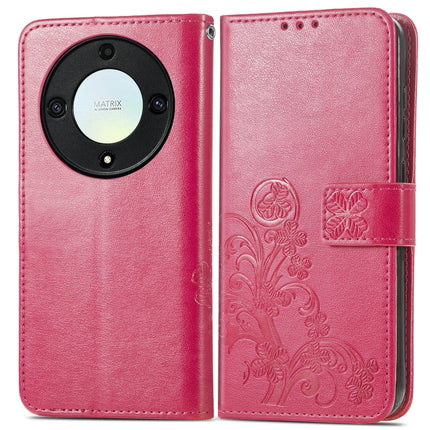 Four-leaf Clasp Embossed Buckle Leather Phone Case, For Honor Magic5 Lite, For Honor X9a, For Honor X40