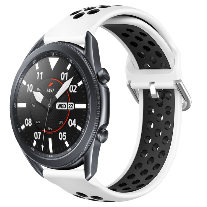 22mm Perforated Breathable Sports Silicone Watch Band, For Samsung Galaxy Watch3 45mm