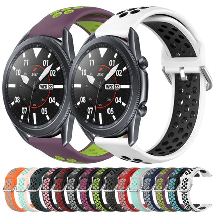 22mm Perforated Breathable Sports Silicone Watch Band, For Samsung Galaxy Watch3 45mm