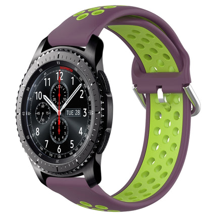 22mm Perforated Breathable Sports Silicone Watch Band, For Samsung Gear S3 Frontier