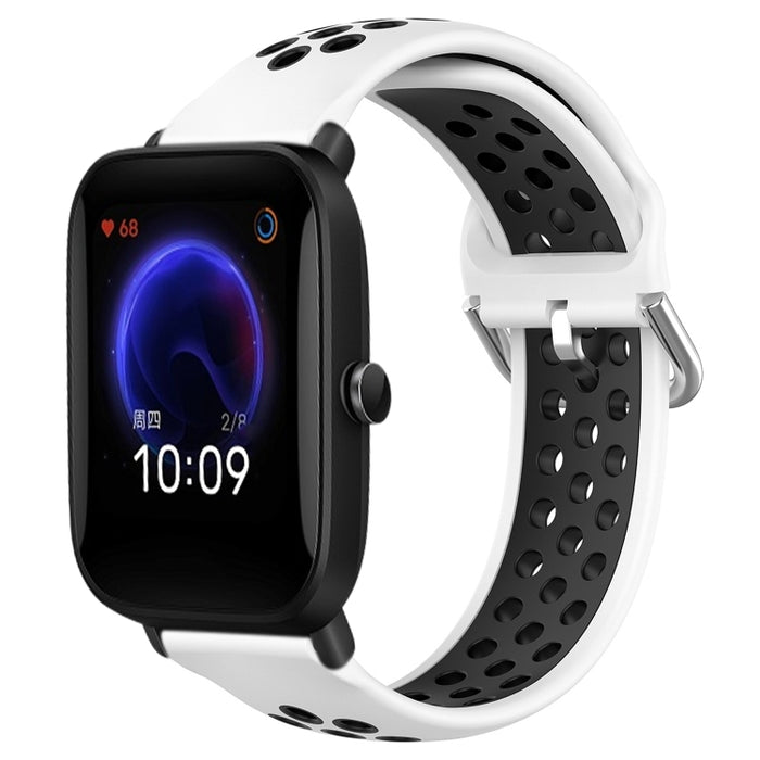 20mm Perforated Breathable Sports Silicone Watch Band, For Amazfit Pop