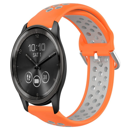 20mm Perforated Breathable Sports Silicone Watch Band, For Garmin Vivomove Trend