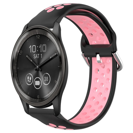 20mm Perforated Breathable Sports Silicone Watch Band, For Garmin Vivomove Trend