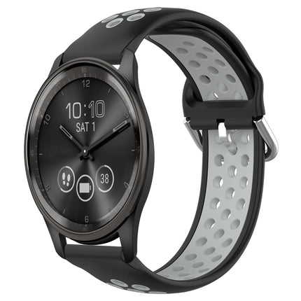 20mm Perforated Breathable Sports Silicone Watch Band, For Garmin Vivomove Trend