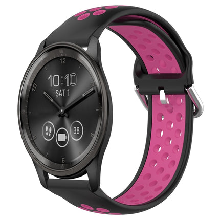 20mm Perforated Breathable Sports Silicone Watch Band, For Garmin Vivomove Trend