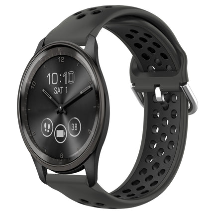 20mm Perforated Breathable Sports Silicone Watch Band, For Garmin Vivomove Trend