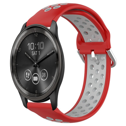 20mm Perforated Breathable Sports Silicone Watch Band, For Garmin Vivomove Trend