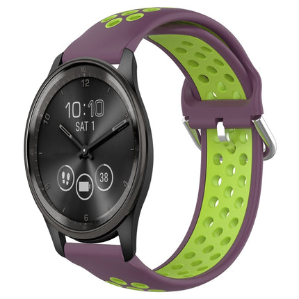 20mm Perforated Breathable Sports Silicone Watch Band, For Garmin Vivomove Trend