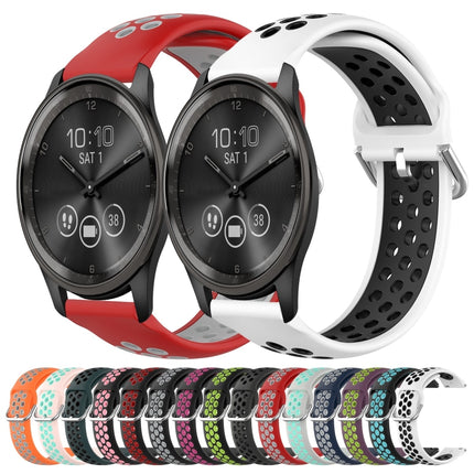 20mm Perforated Breathable Sports Silicone Watch Band, For Garmin Vivomove Trend