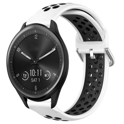 20mm Perforated Breathable Sports Silicone Watch Band, For Garmin Vivomove Sport
