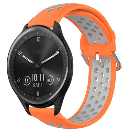 20mm Perforated Breathable Sports Silicone Watch Band, For Garmin Vivomove Sport