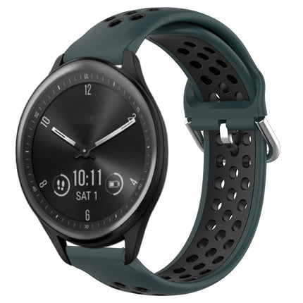 20mm Perforated Breathable Sports Silicone Watch Band, For Garmin Vivomove Sport