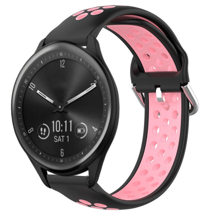 20mm Perforated Breathable Sports Silicone Watch Band, For Garmin Vivomove Sport