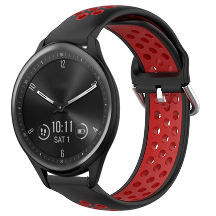 20mm Perforated Breathable Sports Silicone Watch Band, For Garmin Vivomove Sport