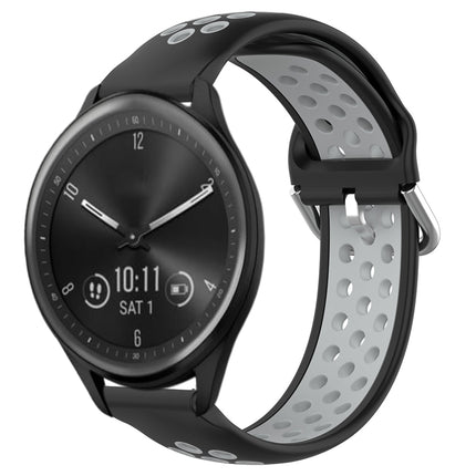 20mm Perforated Breathable Sports Silicone Watch Band, For Garmin Vivomove Sport
