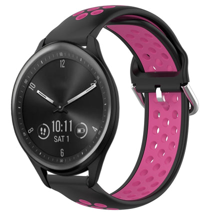 20mm Perforated Breathable Sports Silicone Watch Band, For Garmin Vivomove Sport
