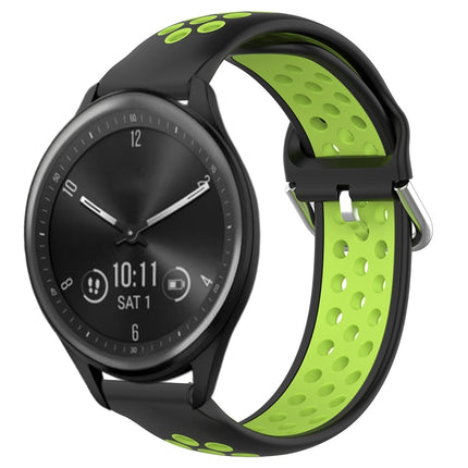 20mm Perforated Breathable Sports Silicone Watch Band, For Garmin Vivomove Sport