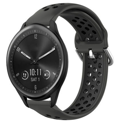 20mm Perforated Breathable Sports Silicone Watch Band, For Garmin Vivomove Sport