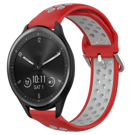 20mm Perforated Breathable Sports Silicone Watch Band, For Garmin Vivomove Sport
