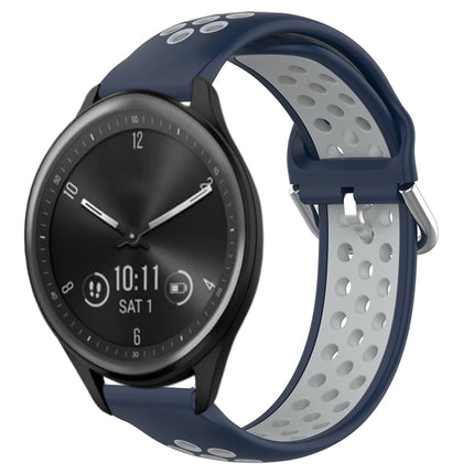20mm Perforated Breathable Sports Silicone Watch Band, For Garmin Vivomove Sport