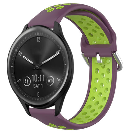 20mm Perforated Breathable Sports Silicone Watch Band, For Garmin Vivomove Sport