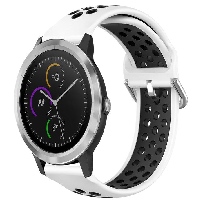 20mm Perforated Breathable Sports Silicone Watch Band, For Garmin Vivoactive3