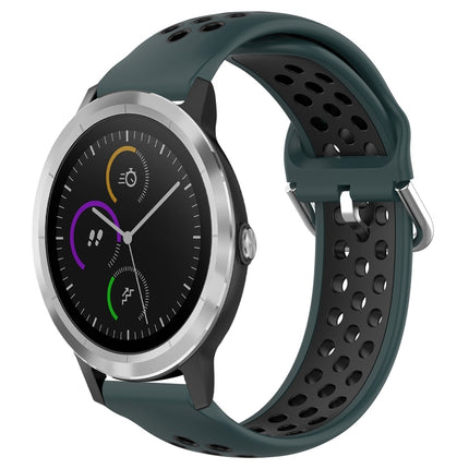 20mm Perforated Breathable Sports Silicone Watch Band, For Garmin Vivoactive3