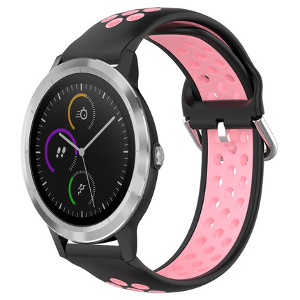 20mm Perforated Breathable Sports Silicone Watch Band, For Garmin Vivoactive3