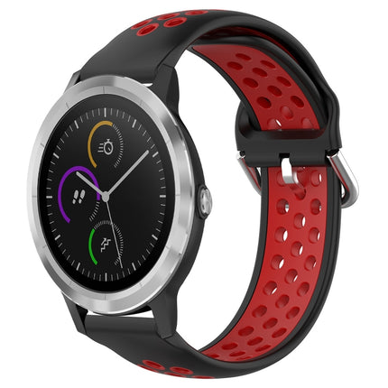 20mm Perforated Breathable Sports Silicone Watch Band, For Garmin Vivoactive3