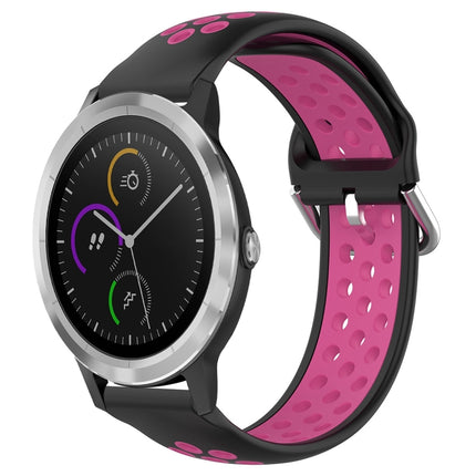 20mm Perforated Breathable Sports Silicone Watch Band, For Garmin Vivoactive3