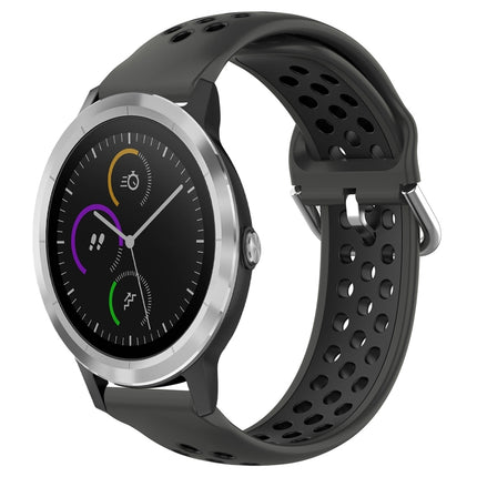 20mm Perforated Breathable Sports Silicone Watch Band, For Garmin Vivoactive3