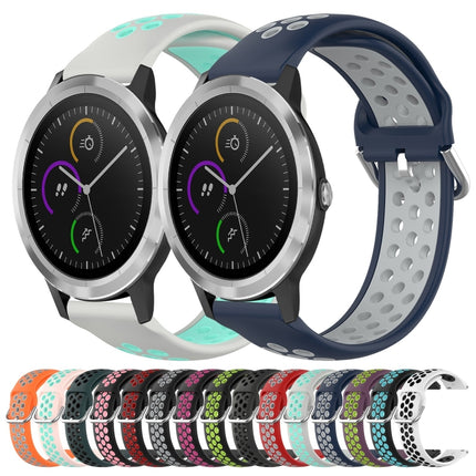 20mm Perforated Breathable Sports Silicone Watch Band, For Garmin Vivoactive3