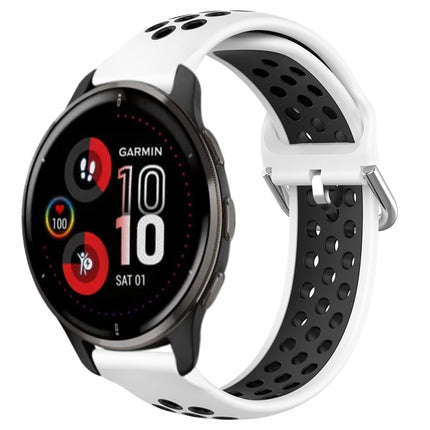 20mm Perforated Breathable Sports Silicone Watch Band, For Garmin Venu 2 Plus