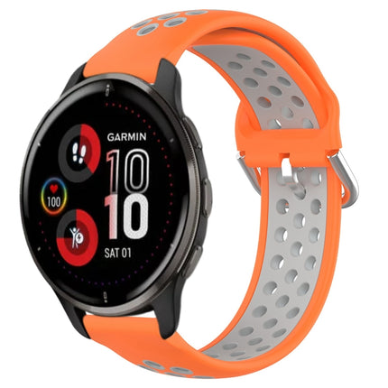20mm Perforated Breathable Sports Silicone Watch Band, For Garmin Venu 2 Plus